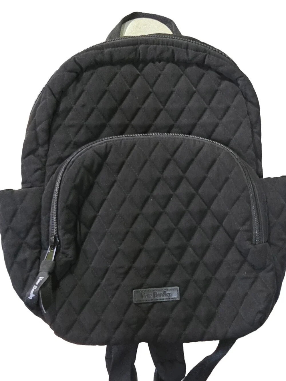 Vera Bradley Classic Black Quilted Cotton Backpack Floral Lining Travel School